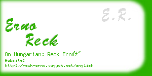 erno reck business card